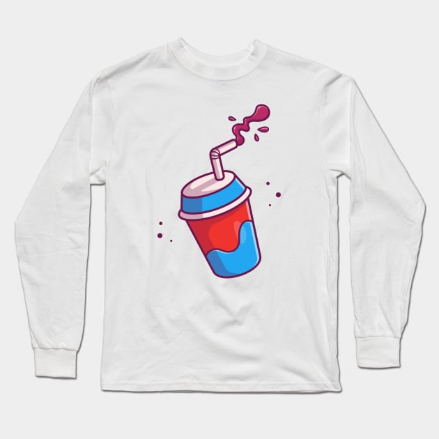 Juice Cup Cartoon Long Sleeve T-Shirt by Catalyst Labs